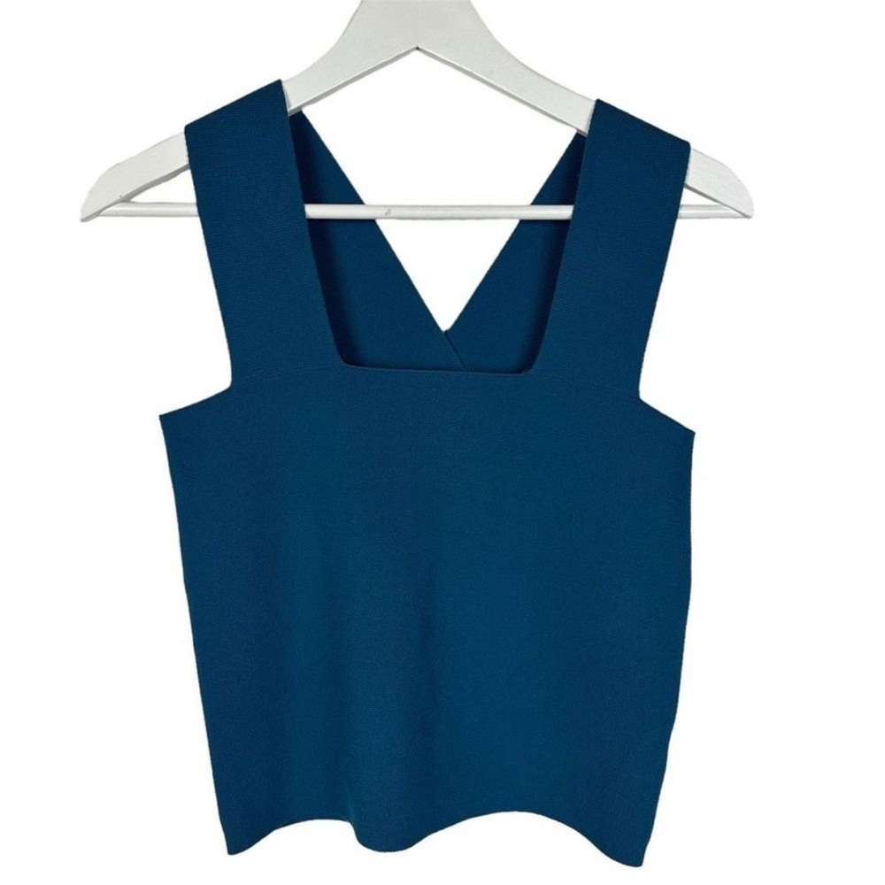 NWOT House of Harlow 1960 Teal Green Sleeveless Compression Sculpt Tank Crop Top - Picture 4 of 5